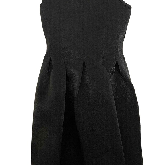Marciano Women's Black Metallic Neoprene Sleeveless Mini-Dress Pockets - Size 0 - Picture 7 of 9